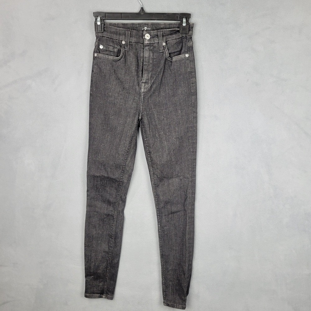 7 For All Mankind Jeans Womens‎ 24 Gray Skinny Stretch Denim Mid Rise Pants